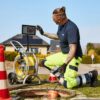 workman using the minilite sliding camera system
